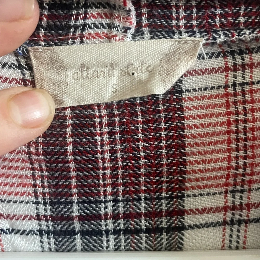 Altar'd State Red and Black Plaid Cardigan
